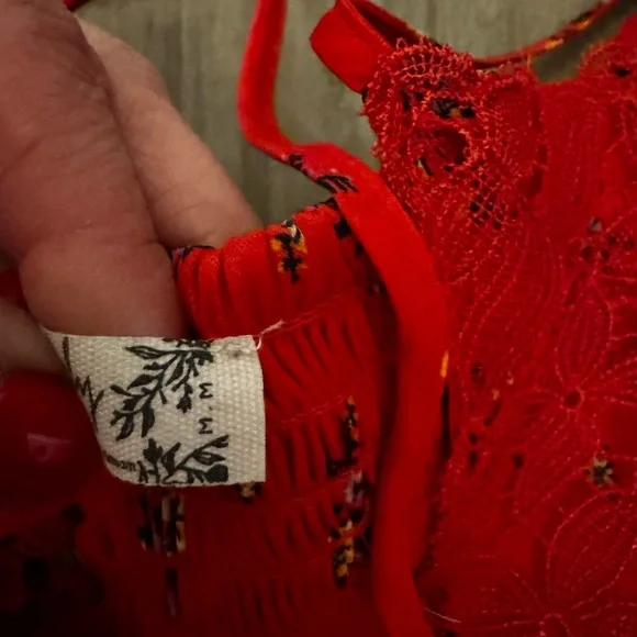 Free People Chic Red Floral Maxi Slip Dress - Picture 7 of 15